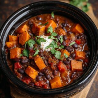 crockpot sweet potato and black bean chili