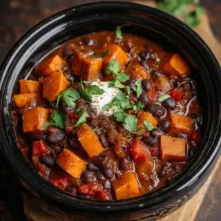 crockpot sweet potato and black bean chili