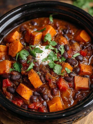 Crockpot Sweet Potato and Black Bean Chili