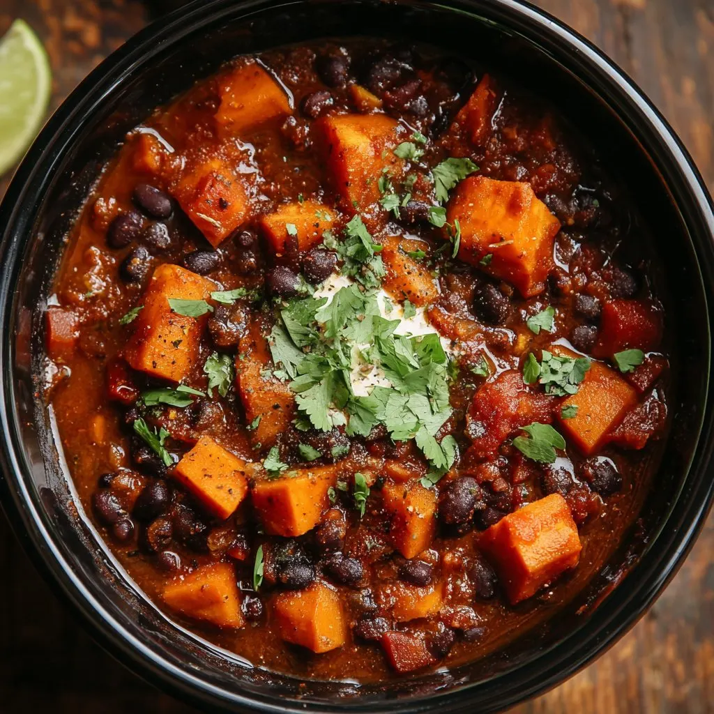 Crockpot Sweet Potato and Black Bean Chili