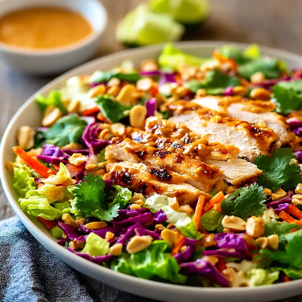 Crunchy Thai Chicken Salad with Peanut Dressing Crunchy Thai Chicken Salad with Peanut Dressing