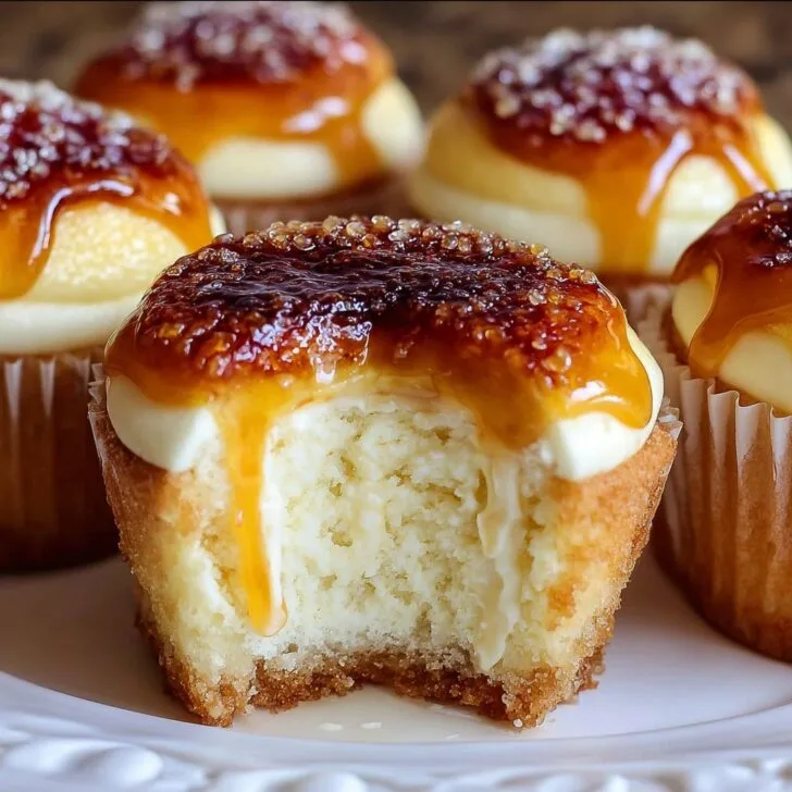 Delicious Vanilla Bean Crème Brûlée Cheesecake Cupcakes