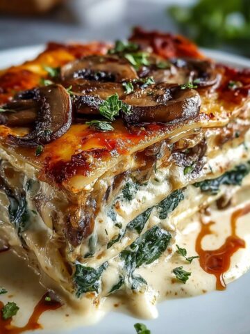 Easy Comfort Creamy Spinach Mushroom Lasagna