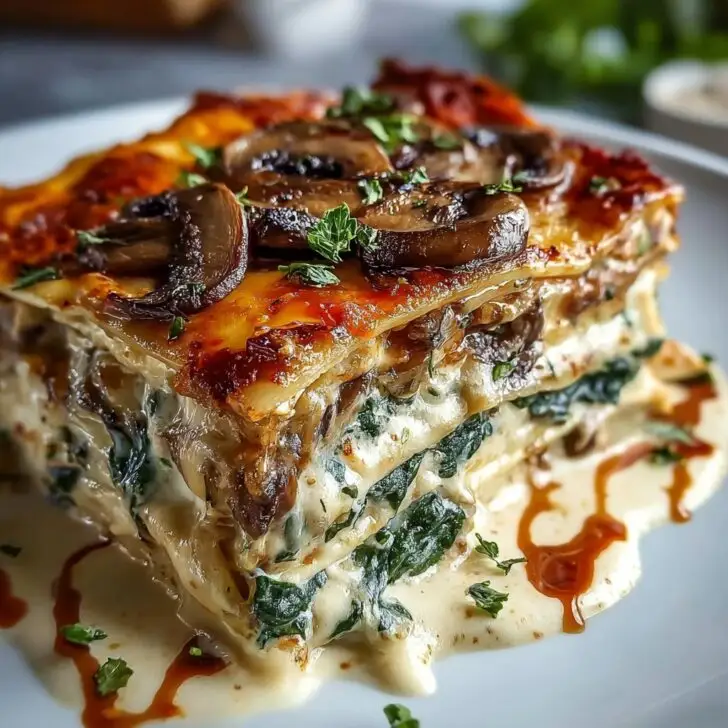 Easy Comfort Creamy Spinach Mushroom Lasagna