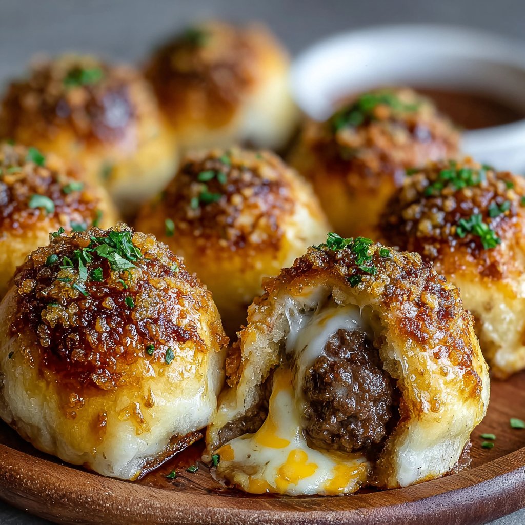 Garlic Parmesan Cheeseburger Bombs Recipe