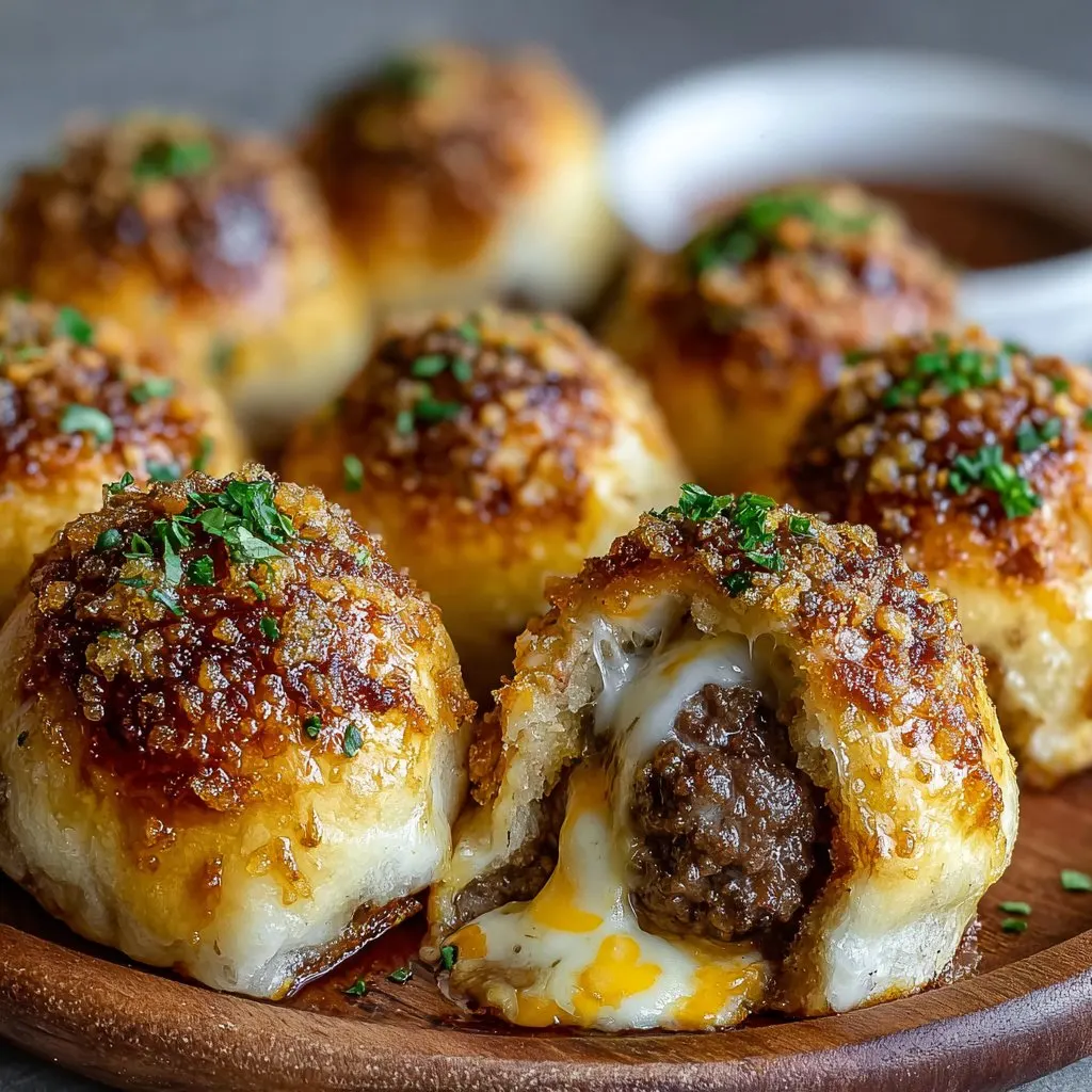 Garlic Parmesan Cheeseburger Bombs Recipe Garlic Parmesan Cheeseburger Bombs Recipe