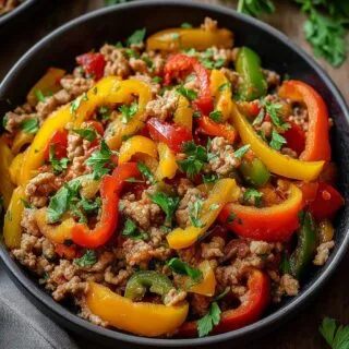 ground turkey and peppers recipe