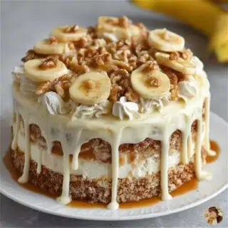 heavenly banana walnut cream cake