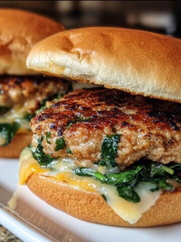 Homemade Cheddar Spinach Chicken Burgers
