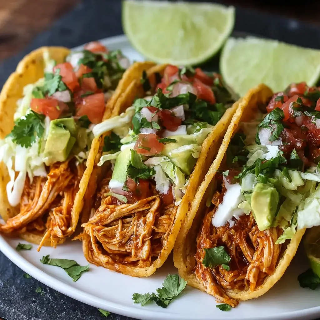 Juicy Crock Pot Chicken Tacos