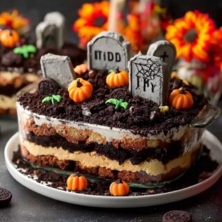 layered graveyard dirt cake