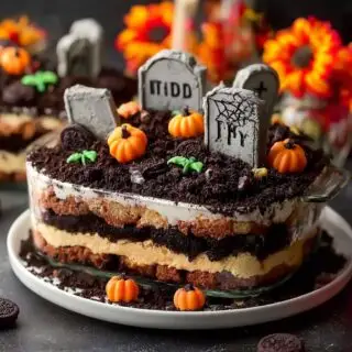 layered graveyard dirt cake