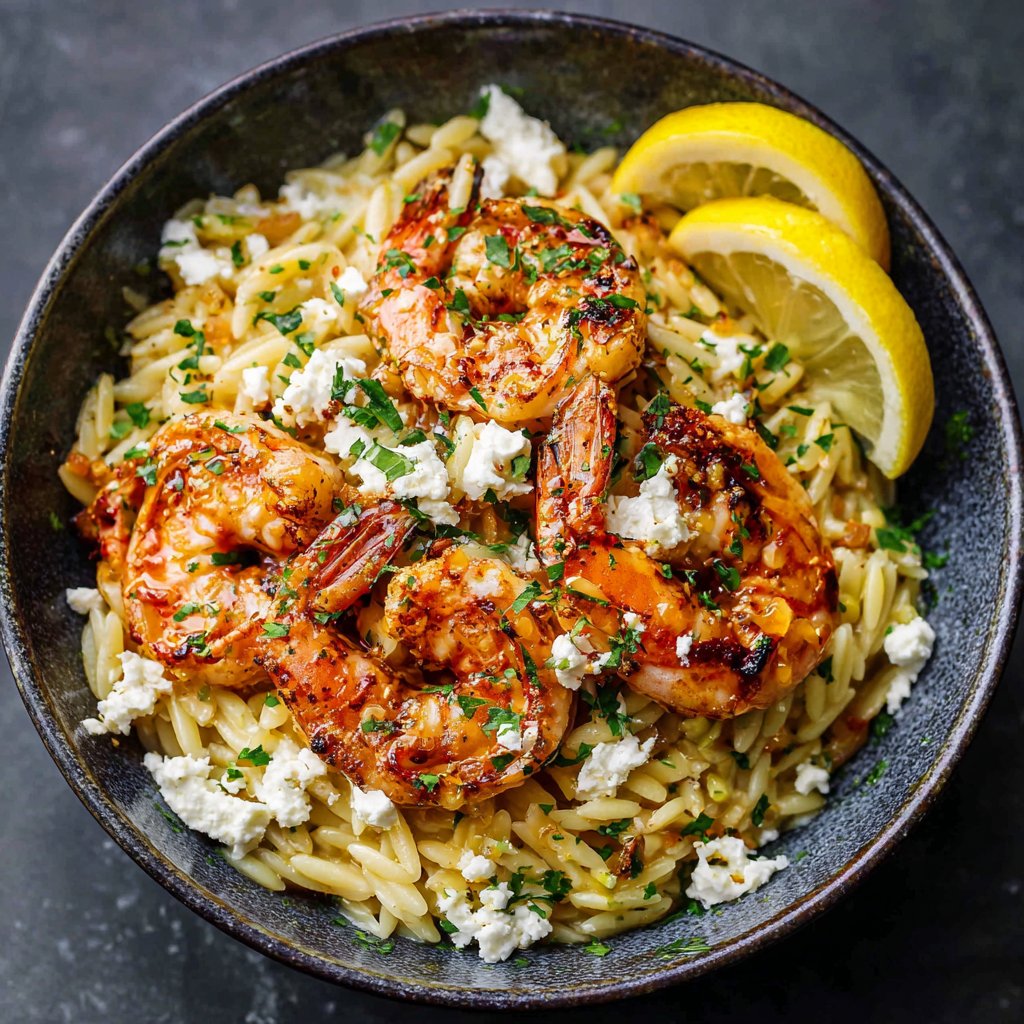 Lemon Feta Orzo Roasted Shrimp Lemon Feta Orzo Roasted Shrimp