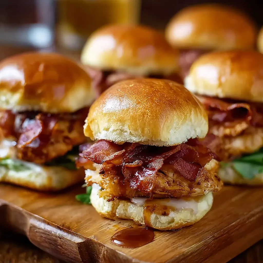 Maple Chicken & beef bacon Sliders