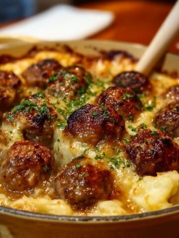 Meatball & Mashed Potato Bake