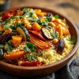 moroccan couscous with roast vegetables