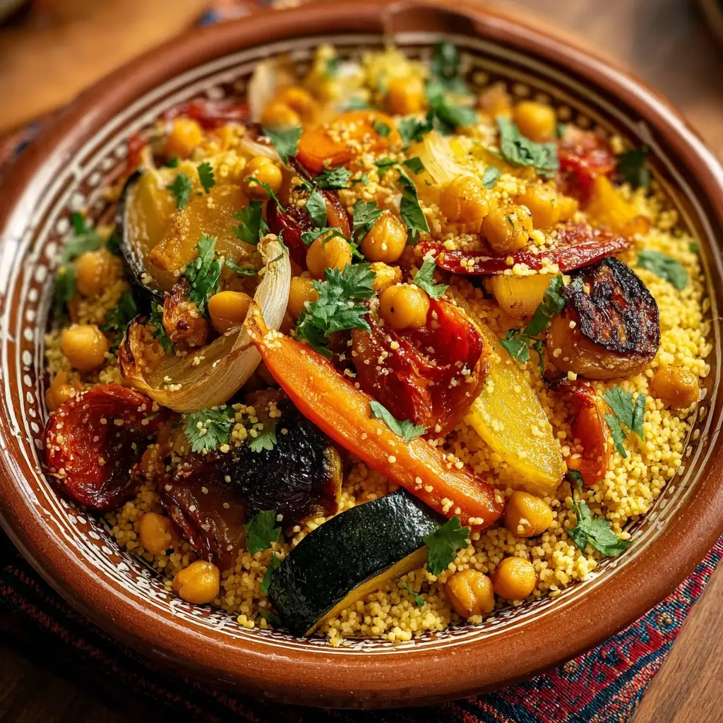 Moroccan Couscous with Roast Vegetables Moroccan Couscous with Roast Vegetables