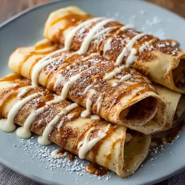 No Powder Cinnamon Roll Protein Crepes