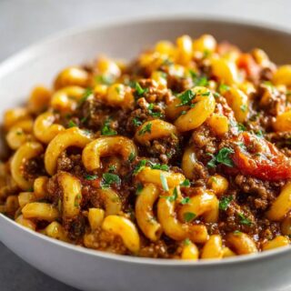 original goulash with ground beef and elbow pasta
