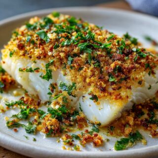oven baked cod with garlic herb crumbs recipe
