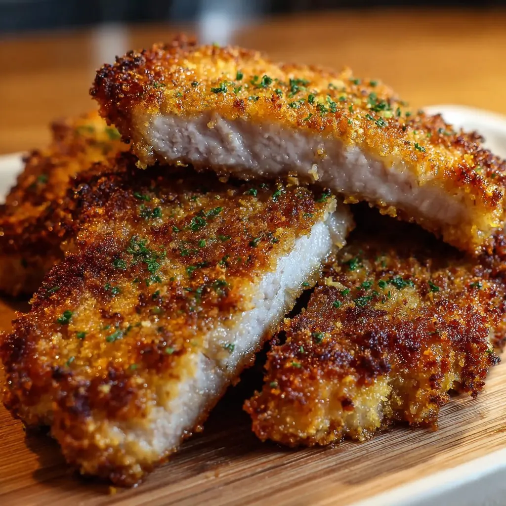 Oven Crispy Bread and Crumbs Pork Chops