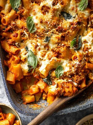 Pasta Bake with Pumpkin Tomato Sauce