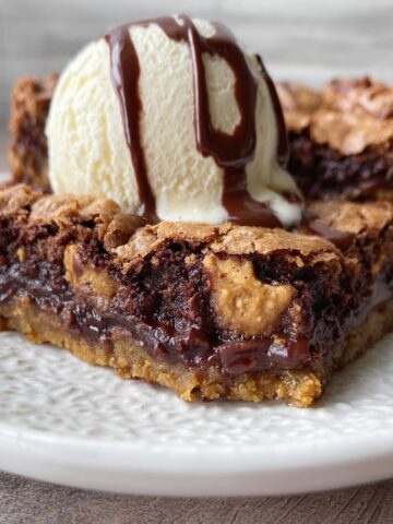 Peanut Butter Cup Stuffed Brookies