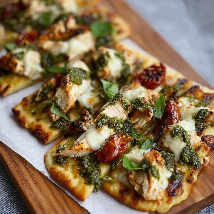 Pesto Chicken Flatbread Dinner Idea