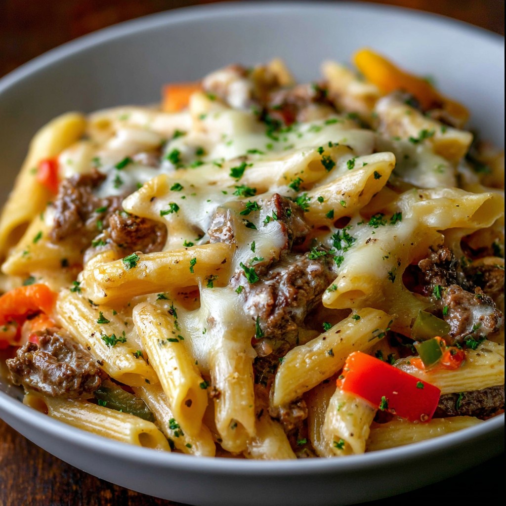 Philly Cheesesteak Pasta Recipe