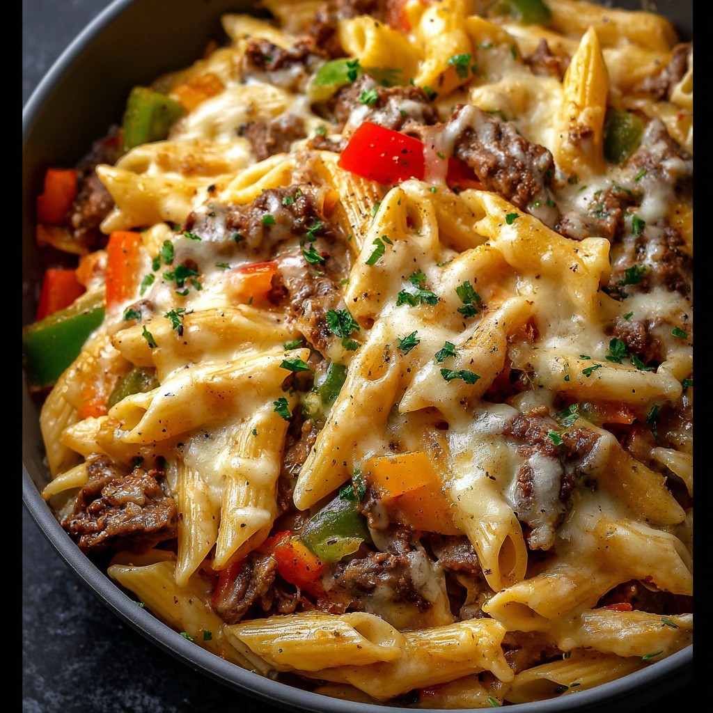 Philly Cheesesteak Pasta Recipe