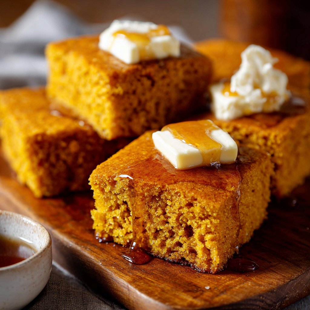 Pumpkin Cornbread with Cinnamon Honey Butter Pumpkin Cornbread with Cinnamon Honey Butter