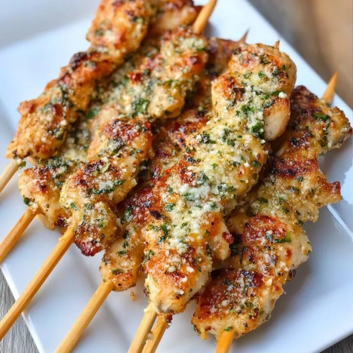 Ranch Garlic Parmesan Chicken Skewers Recipe