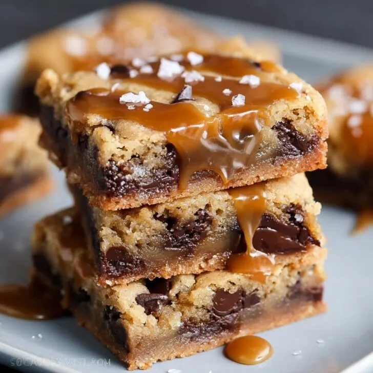 Salted Caramel Chocolate Chip Cookie Bars