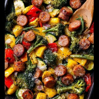sheet pan sausage and veggies