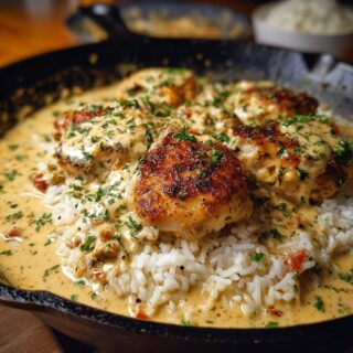 sizzle up creamy smothered chicken rice