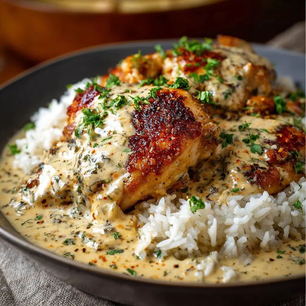Sizzle Up Creamy Smothered Chicken & Rice