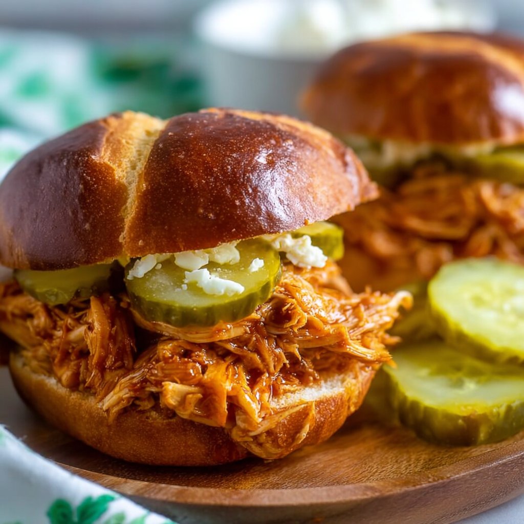 Slow Cooker Hot Honey Chicken Sandwiches