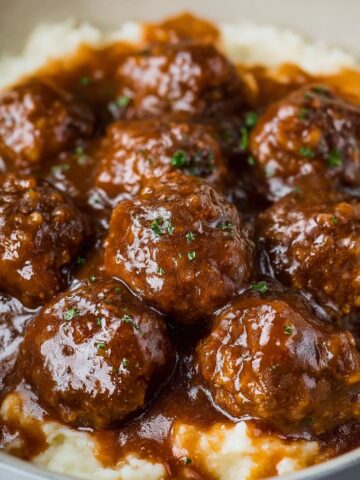 Slow Cooker Salisbury Steak Meatballs