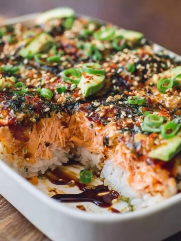 Spicy Salmon Sushi Bake