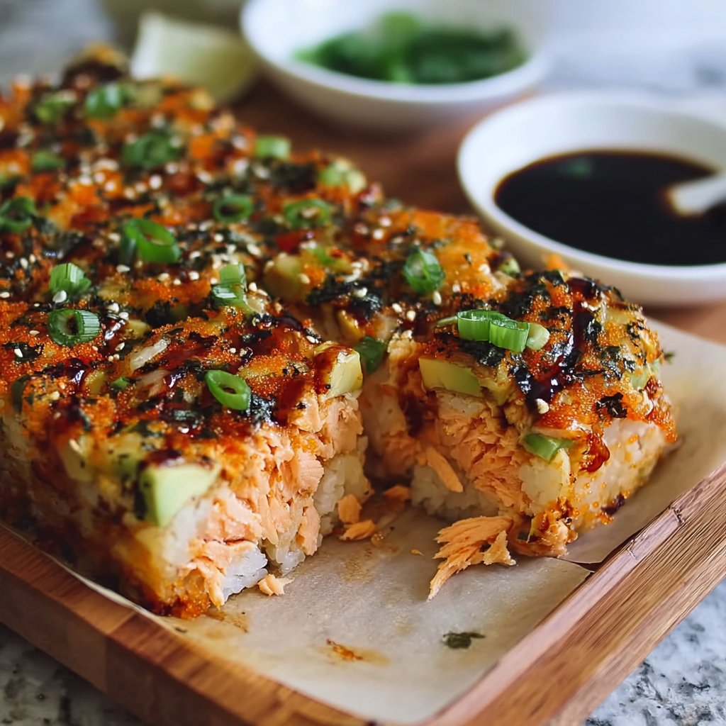 Spicy Salmon Sushi Bake