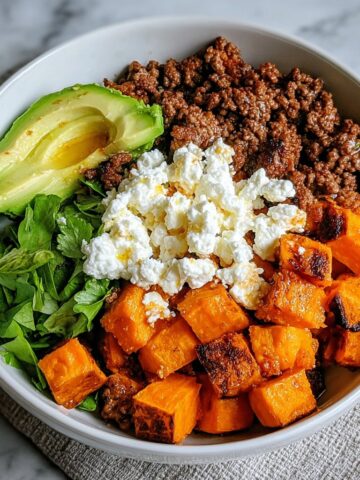 Sweet Potato Beef Bowl with Hot Honey and Cottage Cheese Recipe