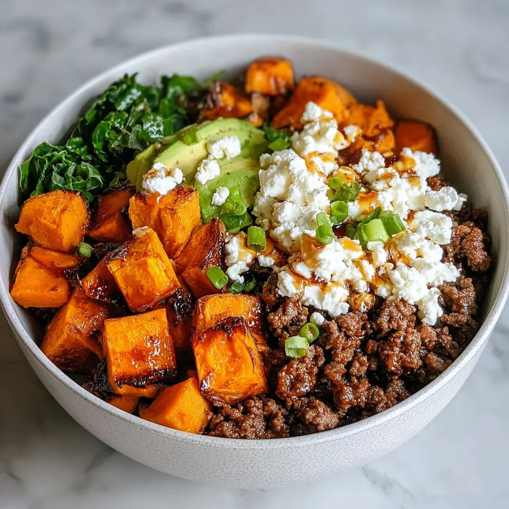 Sweet Potato Beef Bowl with Hot Honey and Cottage Cheese Recipe