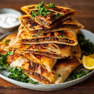 arayes lebanese meat stuffed crispy pita