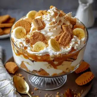 biscoff banana pudding with caramel