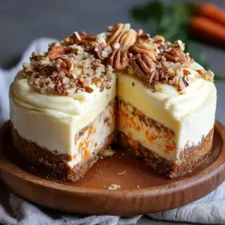 carrot cake cheesecake with creamy topping
