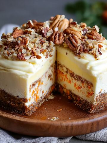 Carrot Cake Cheesecake with Creamy Topping Carrot Cake Cheesecake with Creamy Topping