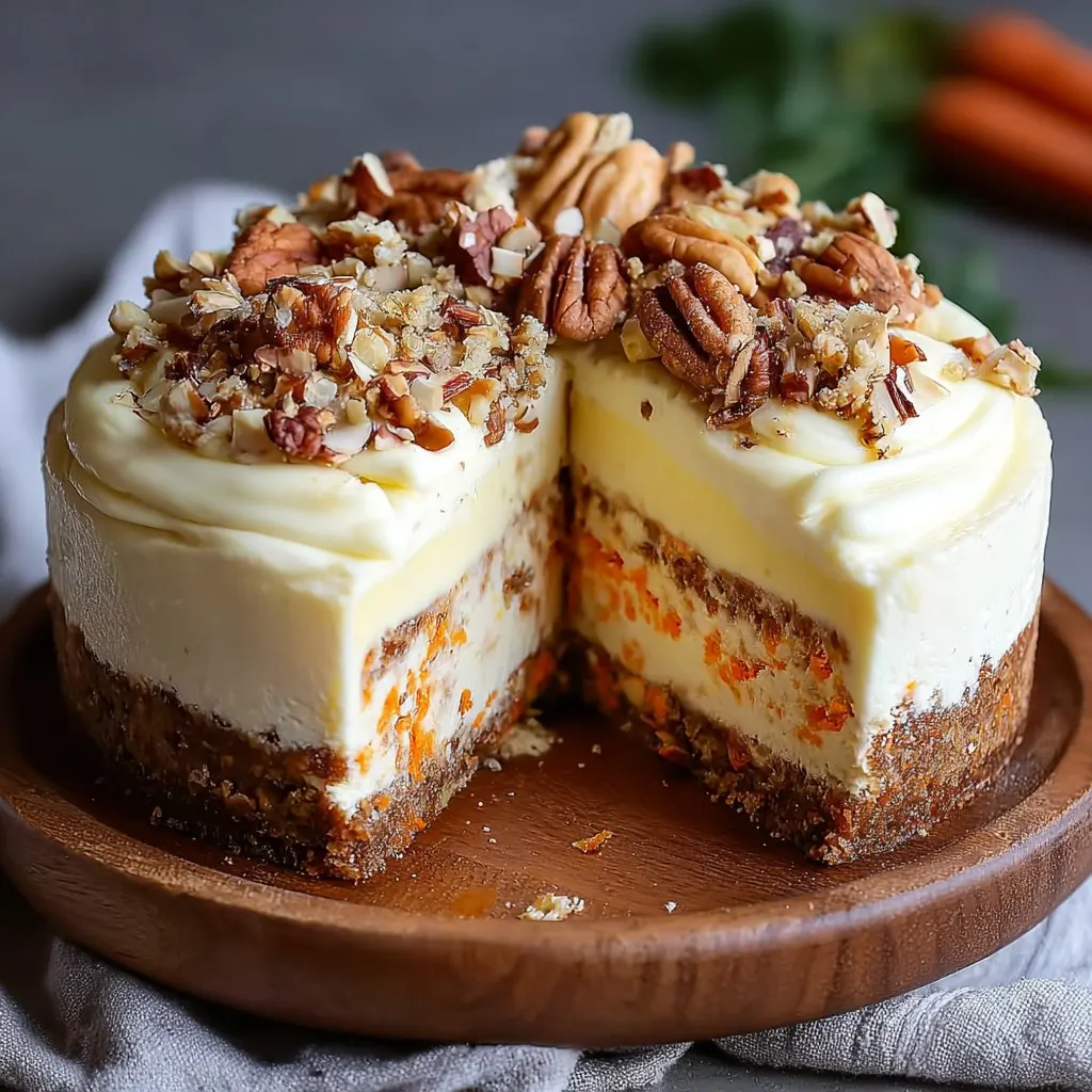 Carrot Cake Cheesecake with Creamy Topping