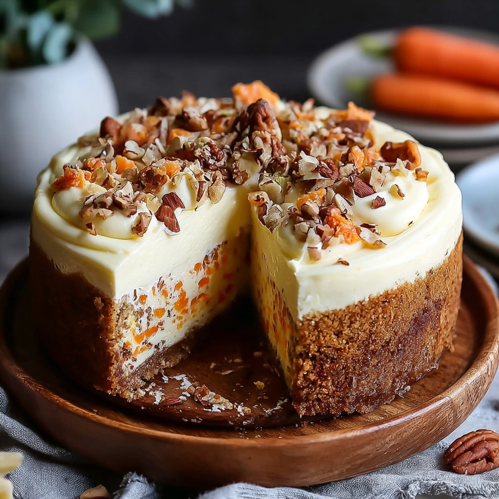 Carrot Cake Cheesecake with Creamy Topping Carrot Cake Cheesecake with Creamy Topping