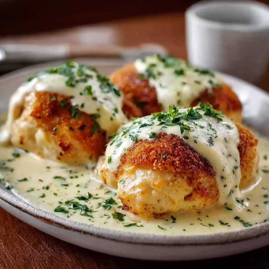 Chicken Pillows with Creamy Parmesan Sauce Recipe