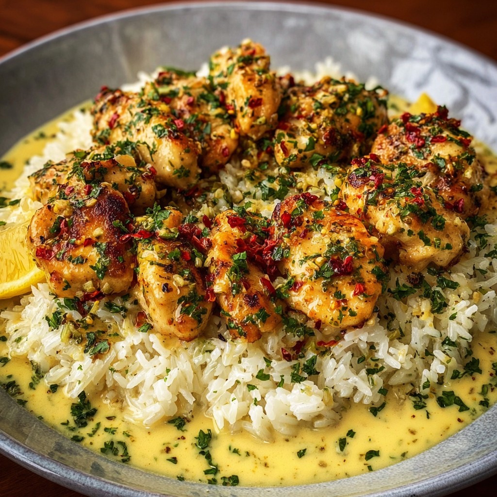 Chicken Scampi with Creamy Garlic Parmesan Rice